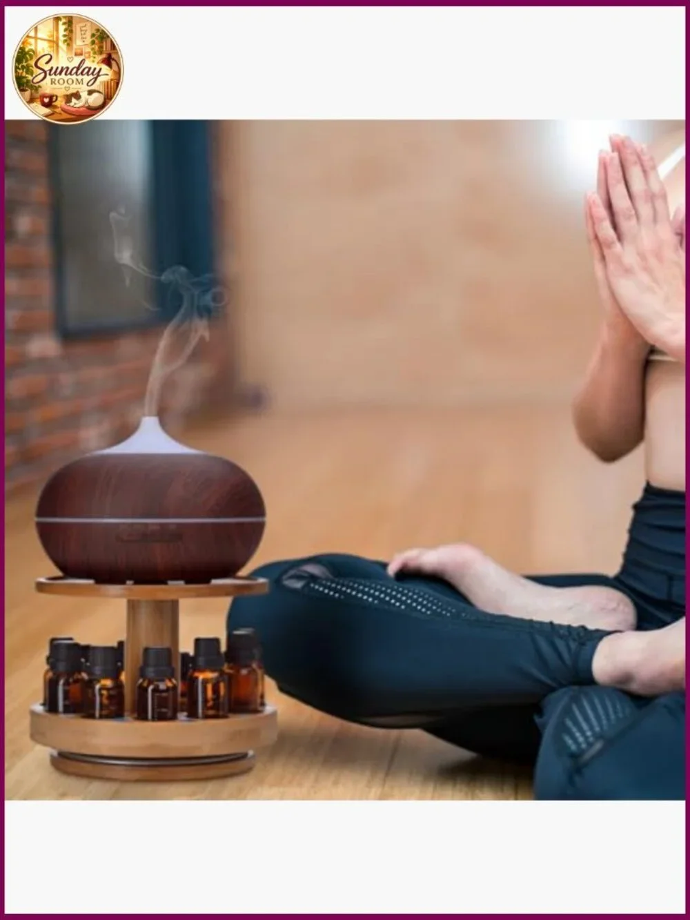 Bamboo 2-Tier Carousel Essential Oil Organizer for 5-30ml Bottles